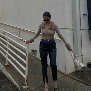 Princess Polly Leather Pants with slits